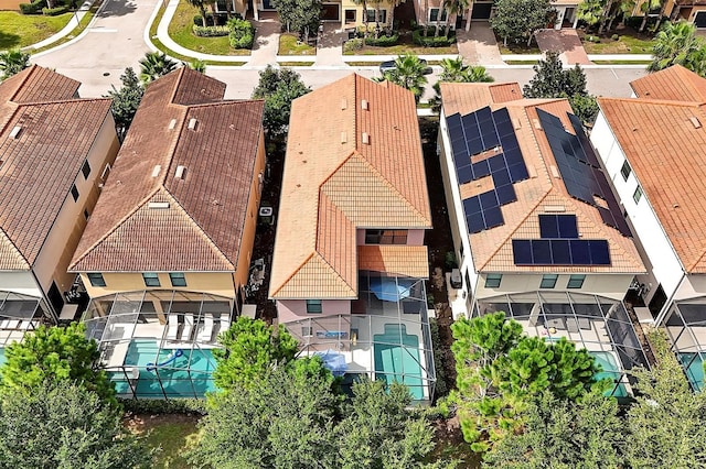 aerial view with a residential view