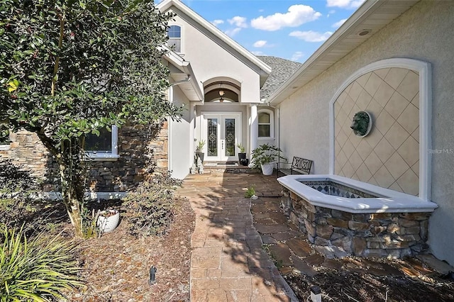 view of patio with french doors