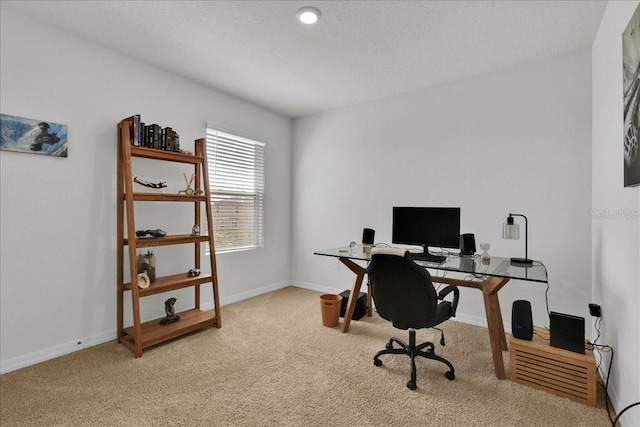 office with light colored carpet