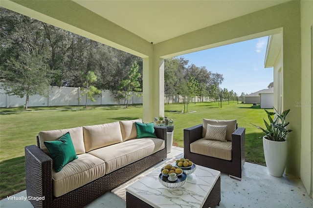 view of patio featuring outdoor lounge area