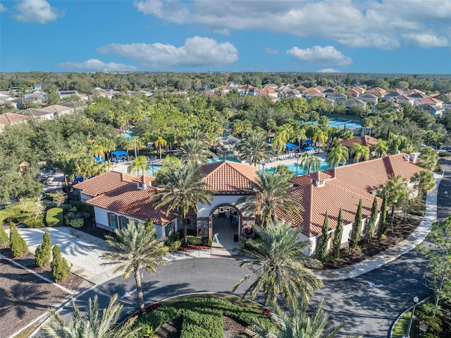 aerial view with a residential view