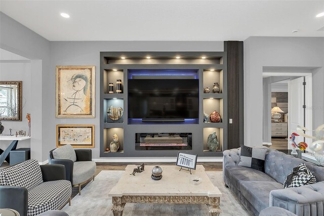 living room featuring wood-type flooring