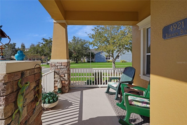 view of patio with a porch