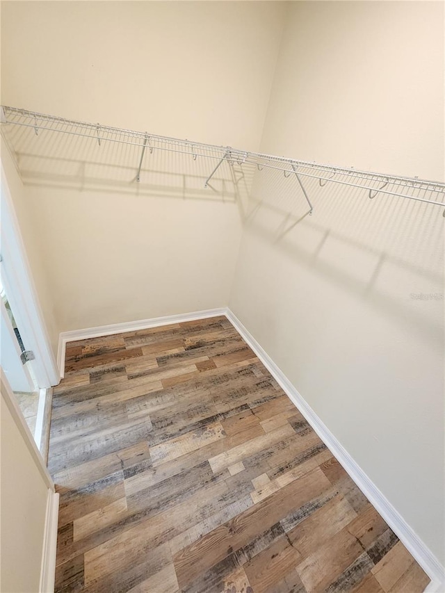 walk in closet featuring hardwood / wood-style floors