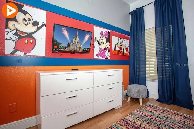 bedroom featuring light hardwood / wood-style flooring