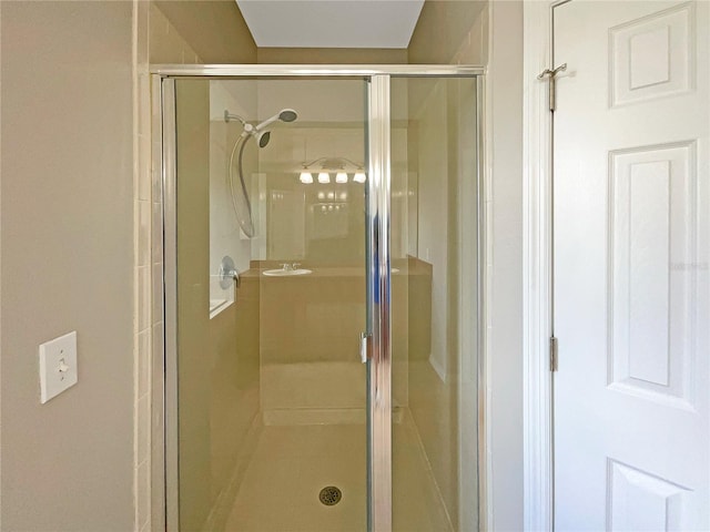 full bathroom featuring a shower stall