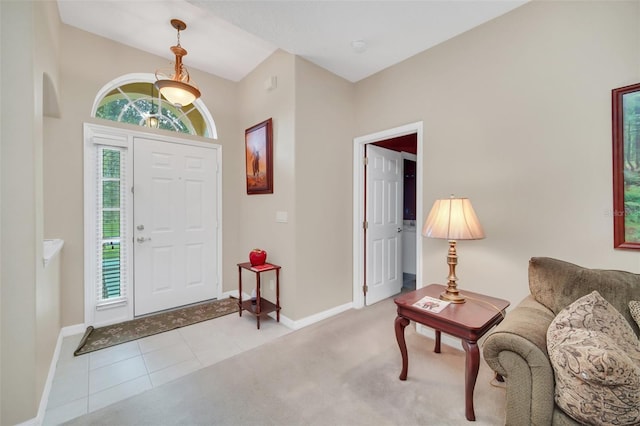 view of tiled foyer