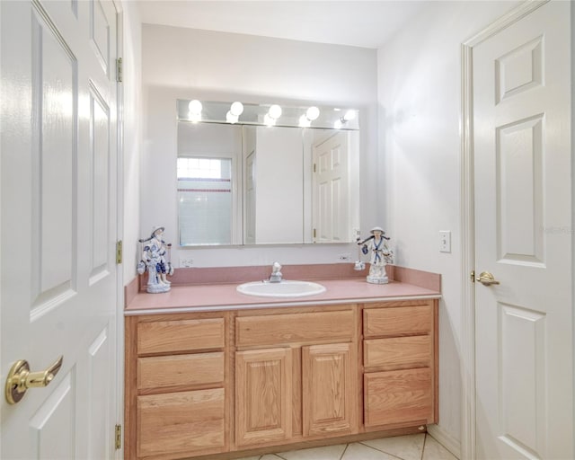 bathroom featuring vanity and tile patterned floors