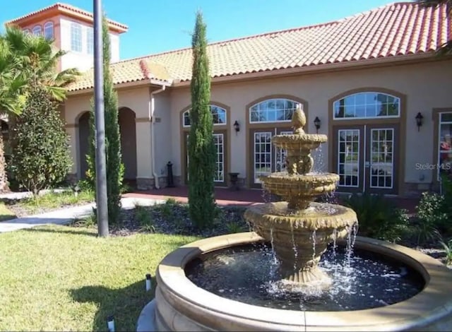 exterior space featuring french doors