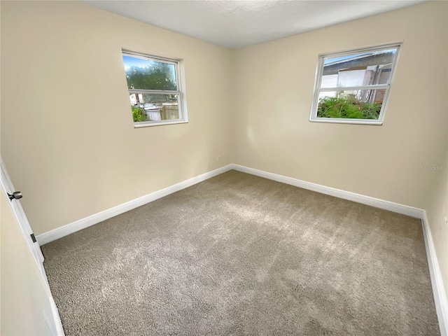 unfurnished room with carpet flooring