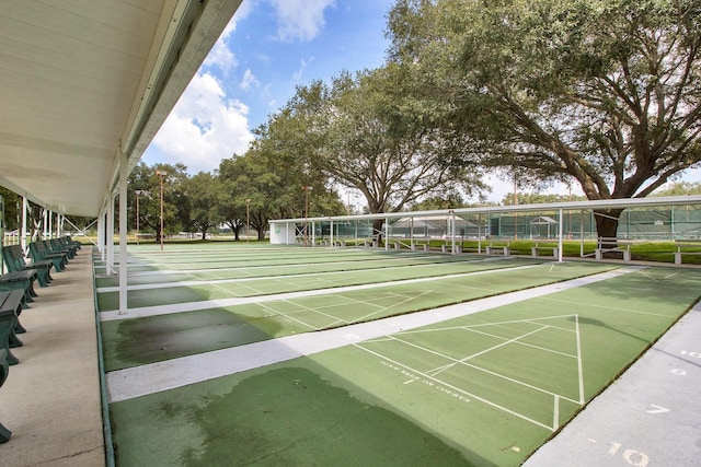 view of community with shuffleboard