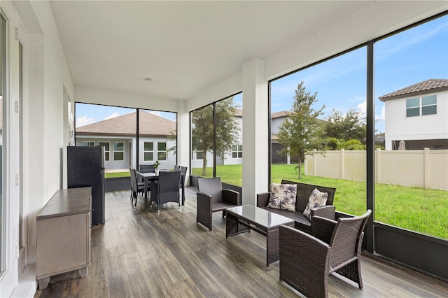 view of sunroom