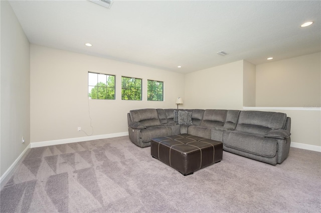 291 Mossy River Ct, Brandon, FL 33511 - carpeted living area with recessed lighting, baseboards, and visible vents