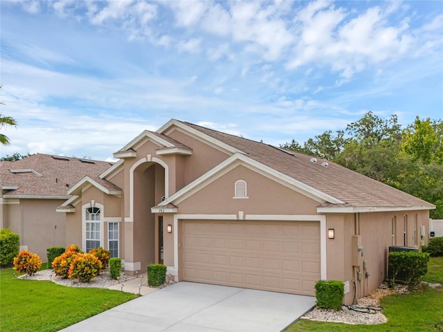 view of property with a garage