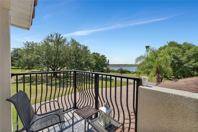 balcony with a water view