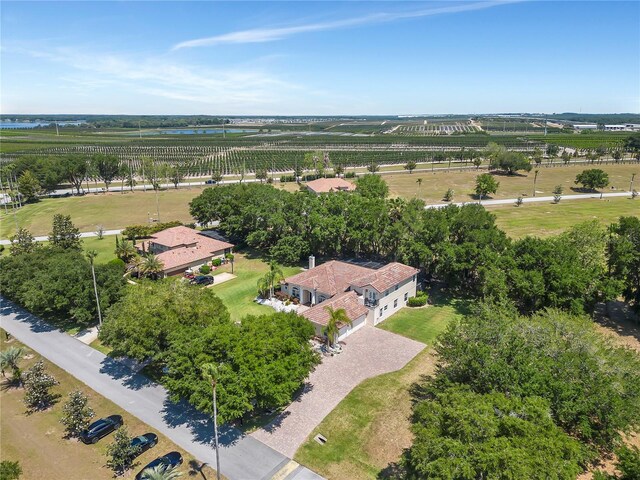 drone / aerial view with a rural view