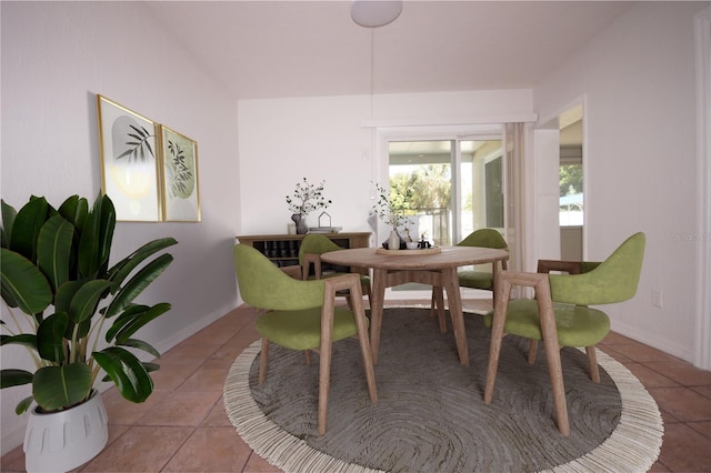 view of tiled dining area