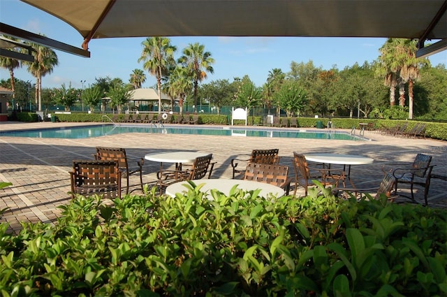 view of pool featuring a patio area