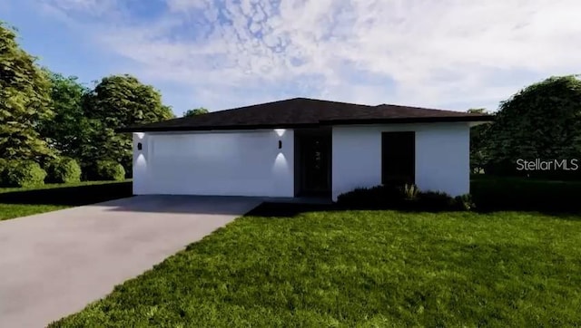 view of front of property with a front lawn