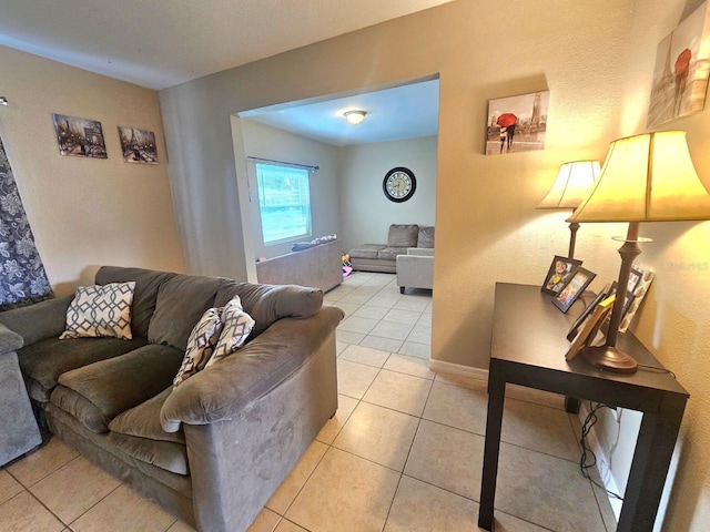 view of tiled living room