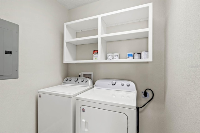 laundry area featuring separate washer and dryer and electric panel