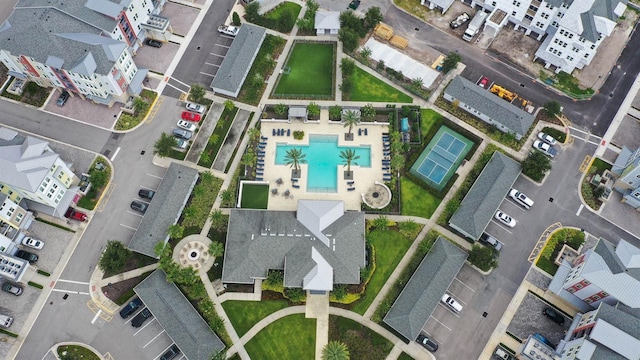 drone / aerial view featuring a residential view