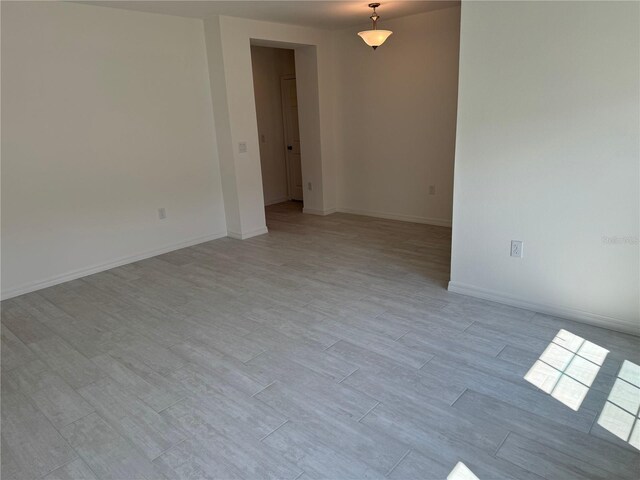 empty room featuring light wood-type flooring