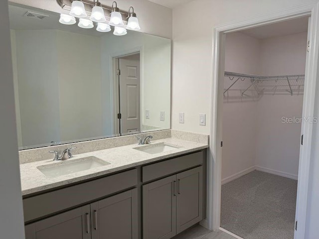 bathroom with double vanity