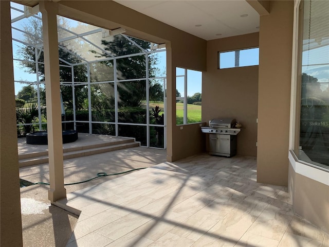 view of unfurnished sunroom