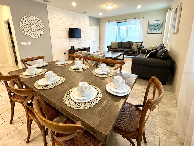 view of tiled dining room