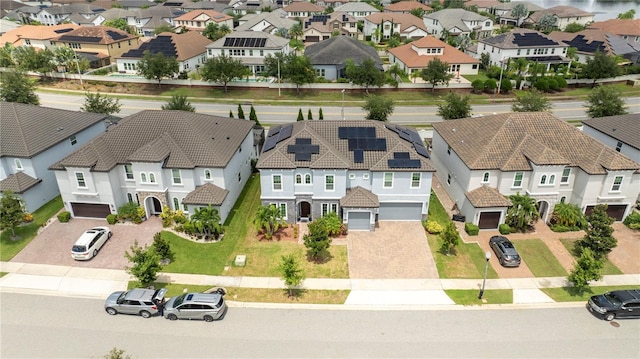 aerial view with a residential view