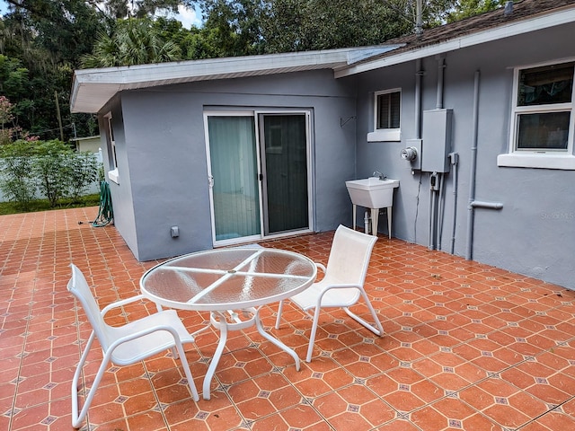 view of patio / terrace with sink