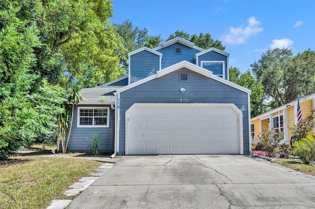 view of property featuring a garage