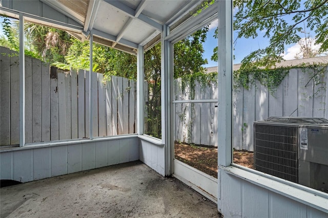 view of unfurnished sunroom