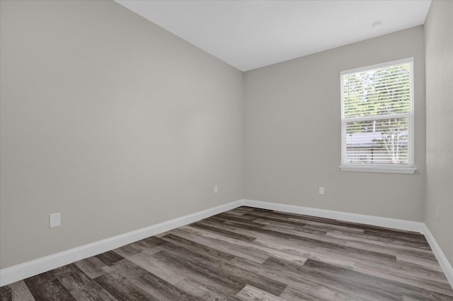 spare room featuring wood-type flooring