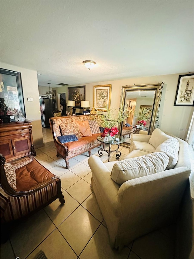 view of tiled living room