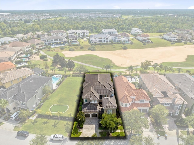 bird's eye view with a residential view