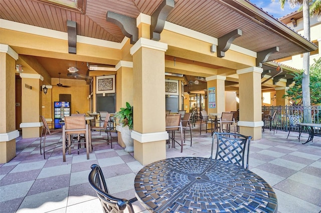 view of patio with ceiling fan