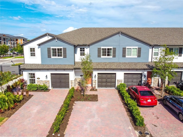 view of property with a garage