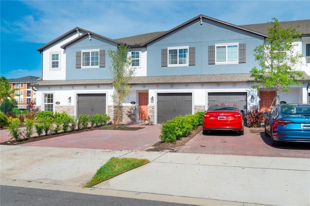 view of property with a garage