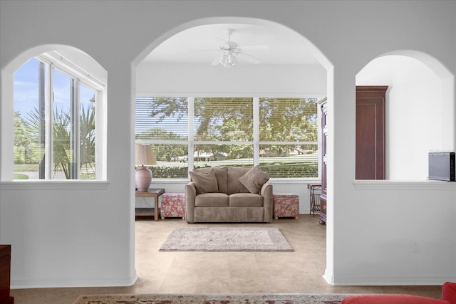 interior space featuring plenty of natural light and baseboards