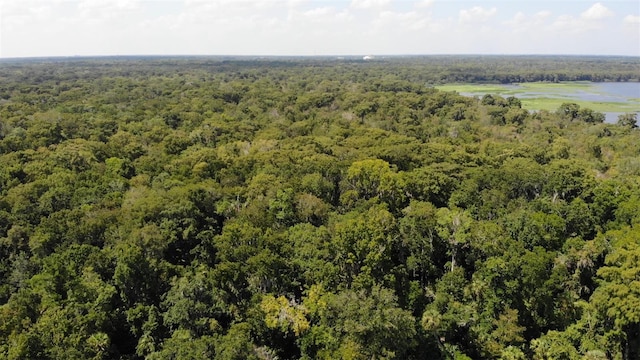 birds eye view of property with a view of trees