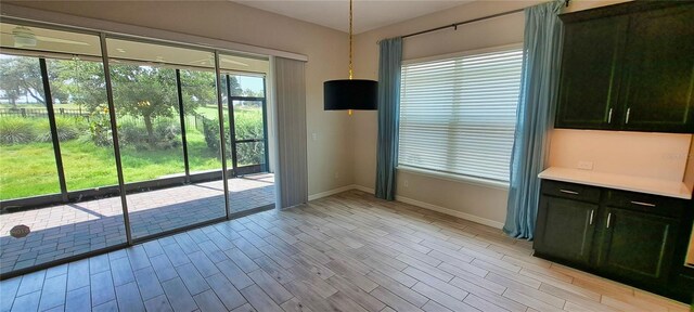 interior space featuring light wood-type flooring