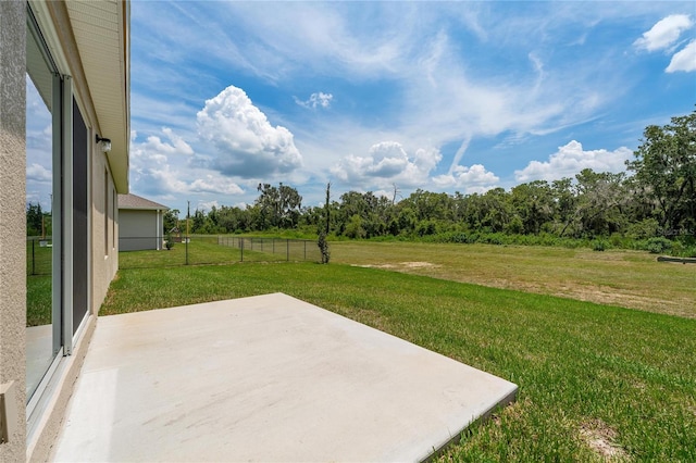 view of yard with a patio area