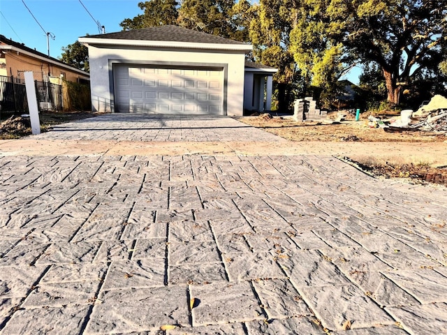 view of garage