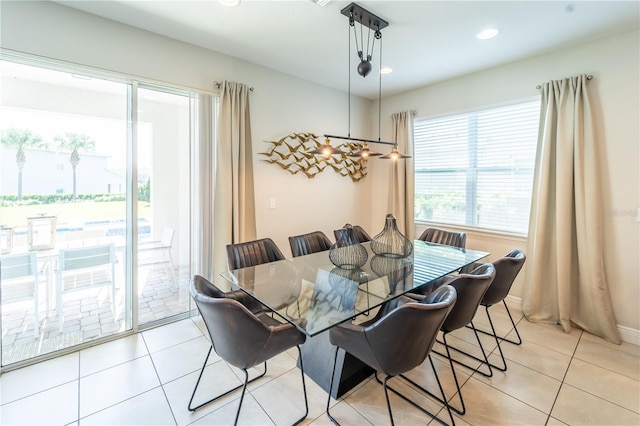 view of tiled dining area