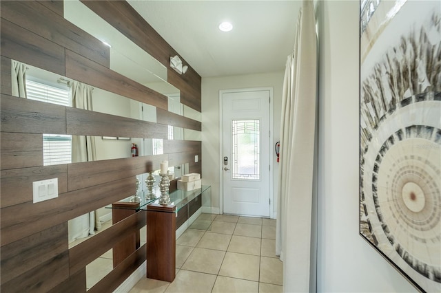 entryway featuring light tile patterned flooring