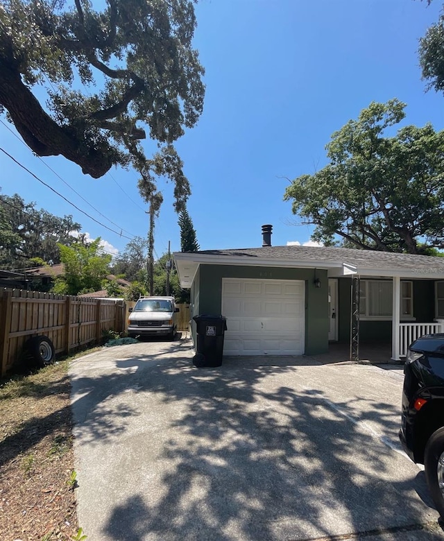 view of home's exterior with a garage