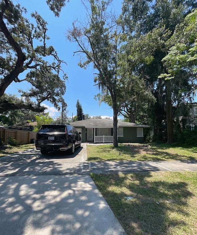 view of front of home with a front yard