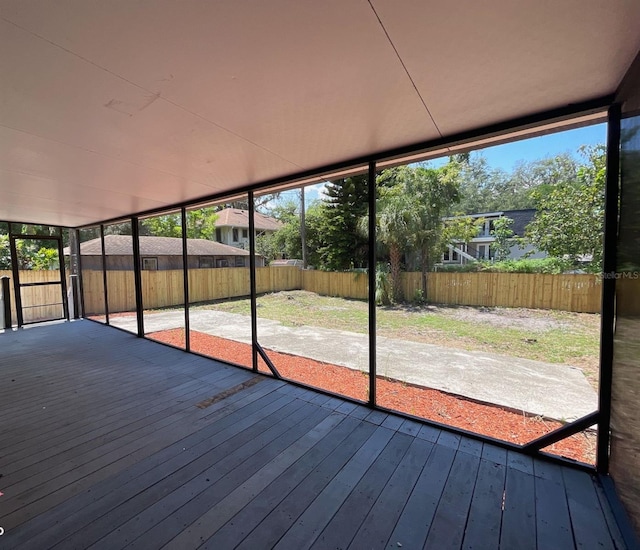 view of unfurnished sunroom